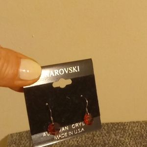 Swarovski pink dangle crystal dangle earings